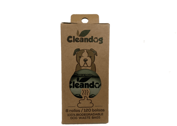 CLEANDOG BOLSAS BIODEGRADABLE 8 ROLLOS 120 UNIDADES