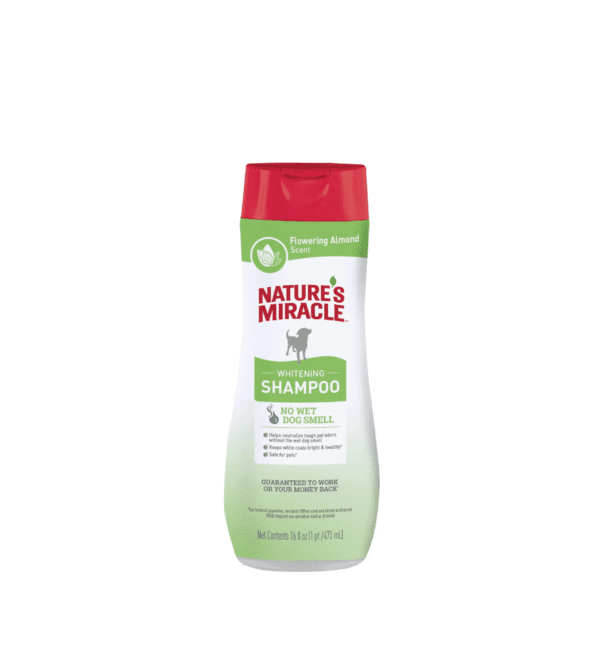 NATURES MIRACLE WHITENING ODOR CONTROL SHAMPOO. FLORES Y ALMENDRAS 473ML