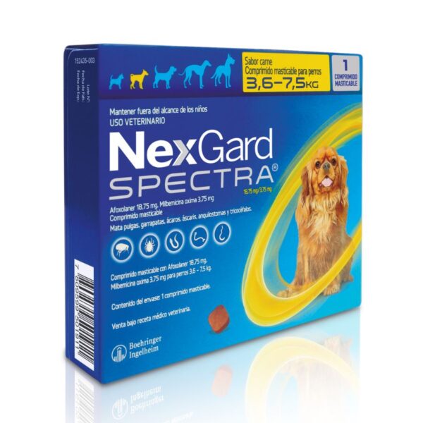 NEXGARD SPECTRA 3.6 - 7.5 KG 1 COMPRIMIDO