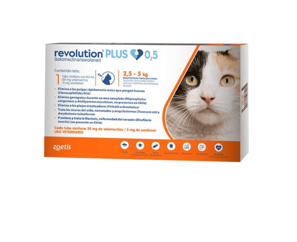 REVOLUTION PLUS PIPETA ANTIARASITARIO INTERNO Y EXTERNO PARA GATOS (2.5- 5 KG)