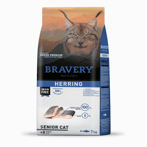 BRAVERY HERRING SENIOR CAT 7 KG - GATO SENIOR ARENQUE