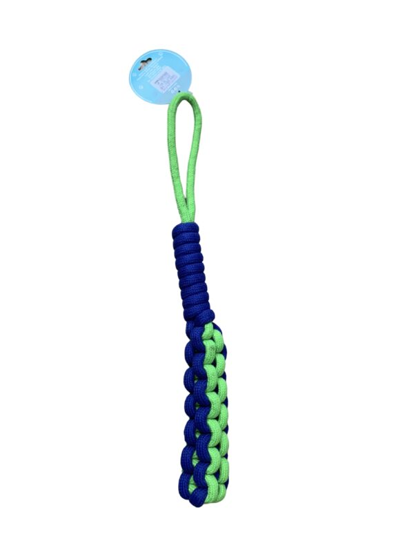 JUGUETE CUERDA ANUDADA 40CM VERDE CON AZUL - Imagen 2