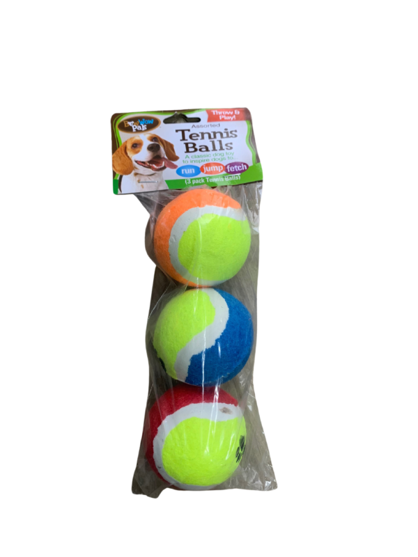 JUGUETE PERRO SET 3 PELOTAS TENIS COLORES