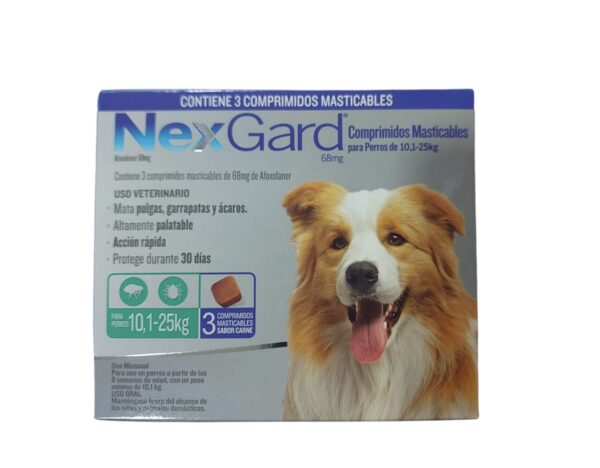 NEXGARD PERRO 10.1 - 25 KG 3 COMPRIMIDOS