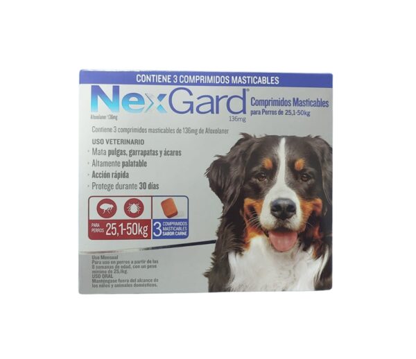 NEXGARD PERRO 25.1 - 50 KG 3 COMPRIMIDOS