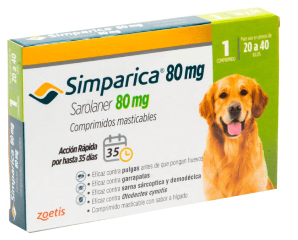 SIMPARICA 80MG PERRO 20 A 40KG (1 COMP.)