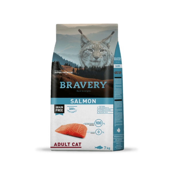 BRAVERY SALMON ADULT CAT 7KG - GATO ADULTO SALMON