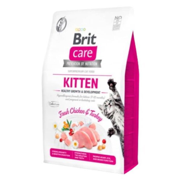 BRIT CARE CAT GRAIN-FREE KITTEN HEALTHY GROWTH & DEVELOPMENT CHICKEN AND TURKEY 7 KG - GATITOS LIBRE DE GRANOS POLLO Y PAVO