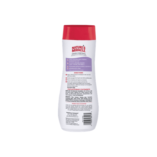 NATURES MIRACLE SHAMPOO Y ACONDICIONADOR ODOR CONTROL. LAVANDA. 473 ML - Imagen 2