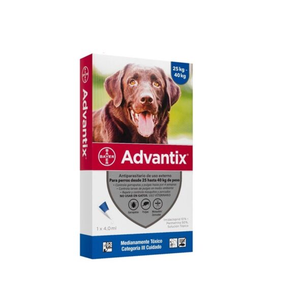 ADVANTIX 25 A 40 KG. PIPETA 4.0 ML