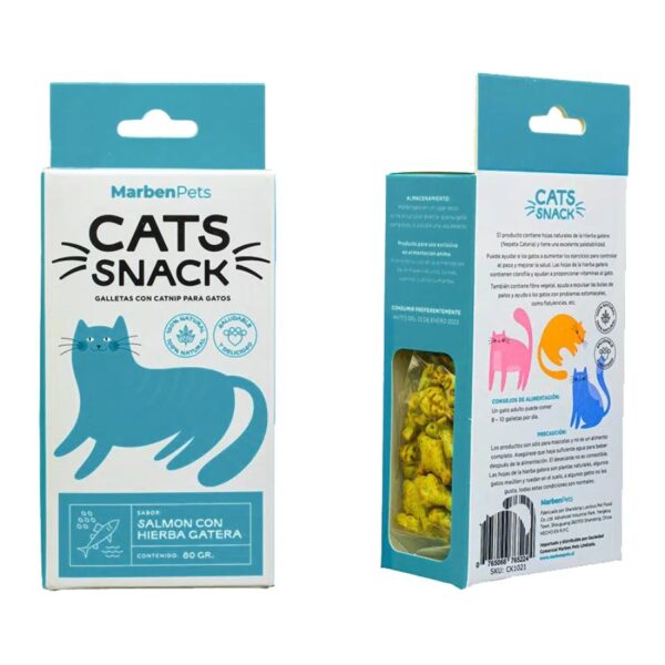 GALLETA CAT SNACK SALMON CON HIERBA GATERA CATNIP