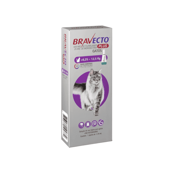 BRAVECTO PLUS 1,79 ML GATO DE 6,25 A 12,5 KG